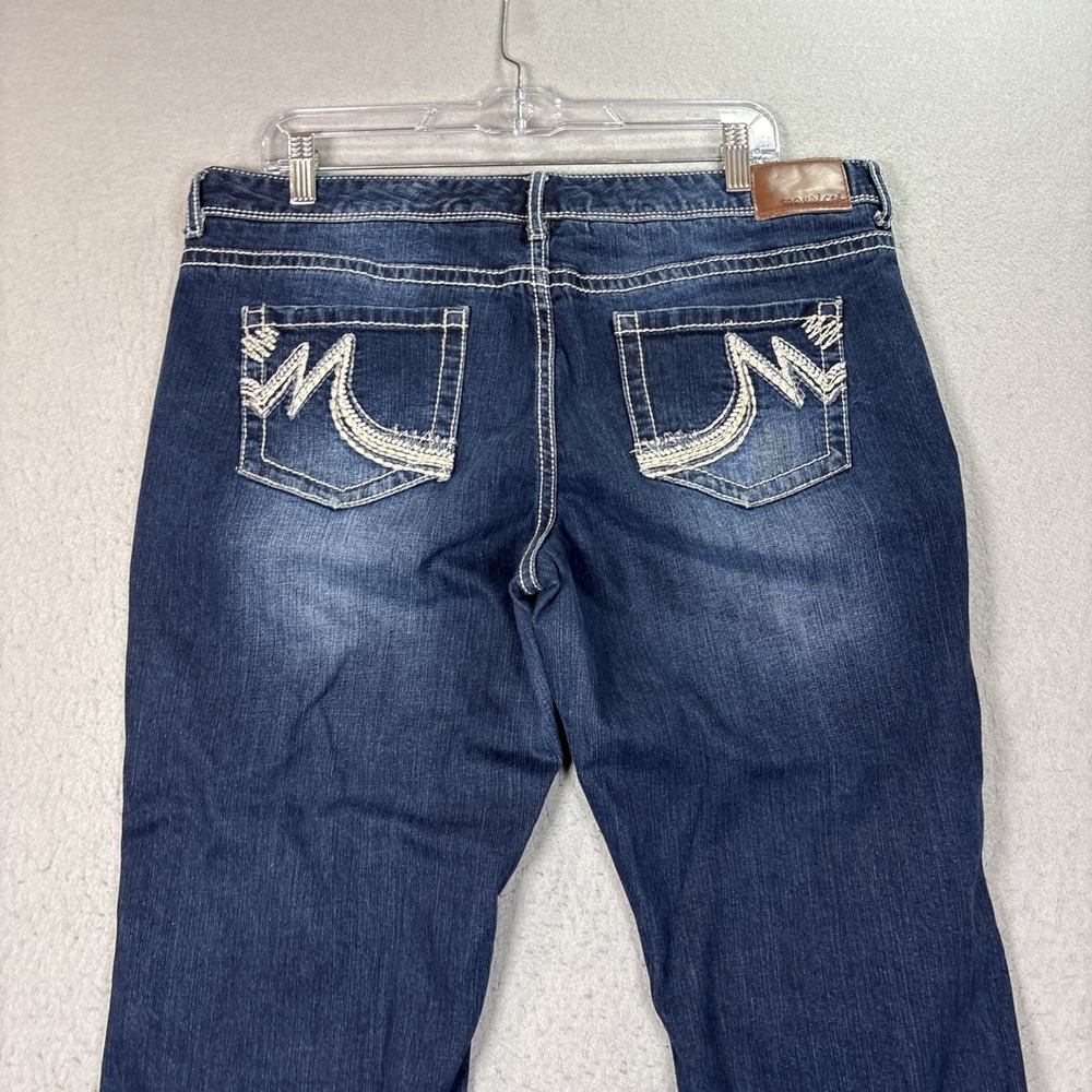 Maurices Bootcut Jeans Women Blue Denim Whiskered Faded Stretch Size 13/14 XS - Picture 5 of 13